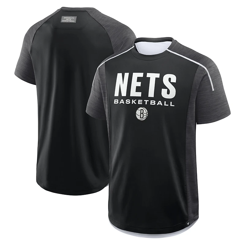 T-shirt d'entraînement de passe entrante des Brooklyn Nets pour hommes Fanatics Black