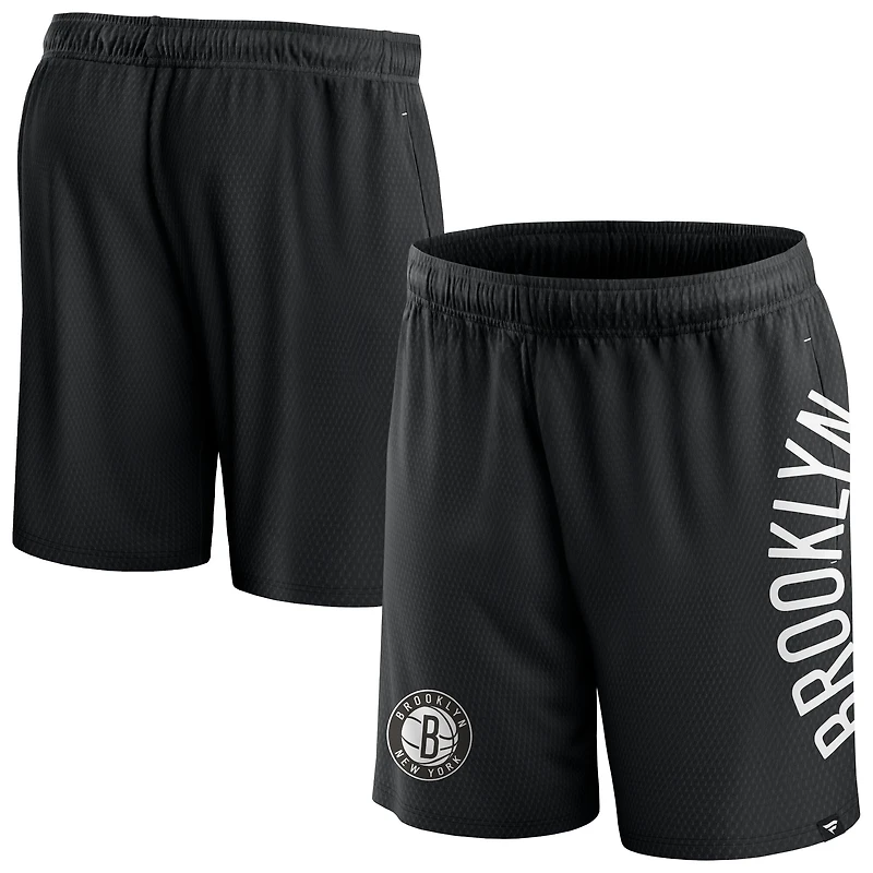 Men's Fanatics Black Brooklyn Nets Post Up Mesh Shorts