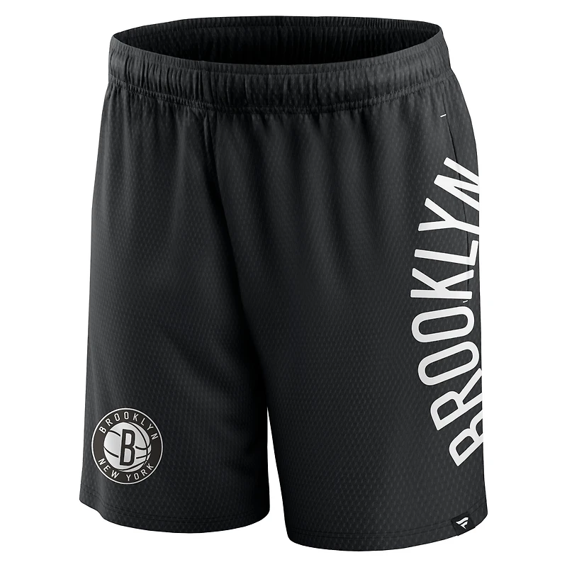 Men's Fanatics Black Brooklyn Nets Post Up Mesh Shorts