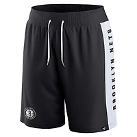 Short en maille emblématique noir Brooklyn Nets Fanatics pour hommes