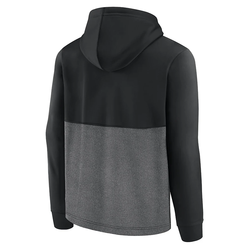 Sweat à capuche tri-mélange réussi Brooklyn Nets Fanatics pour hommes noir