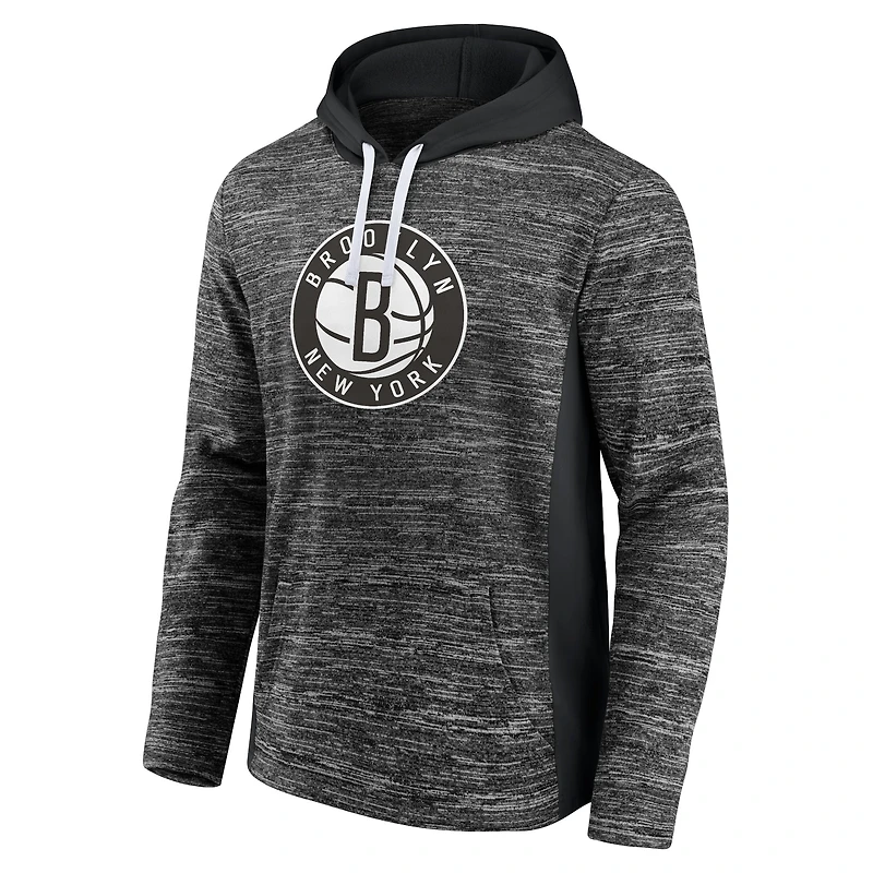 Men's Fanatics Charcoal Brooklyn Nets Instant Replay Colorblock - Pullover Hoodie