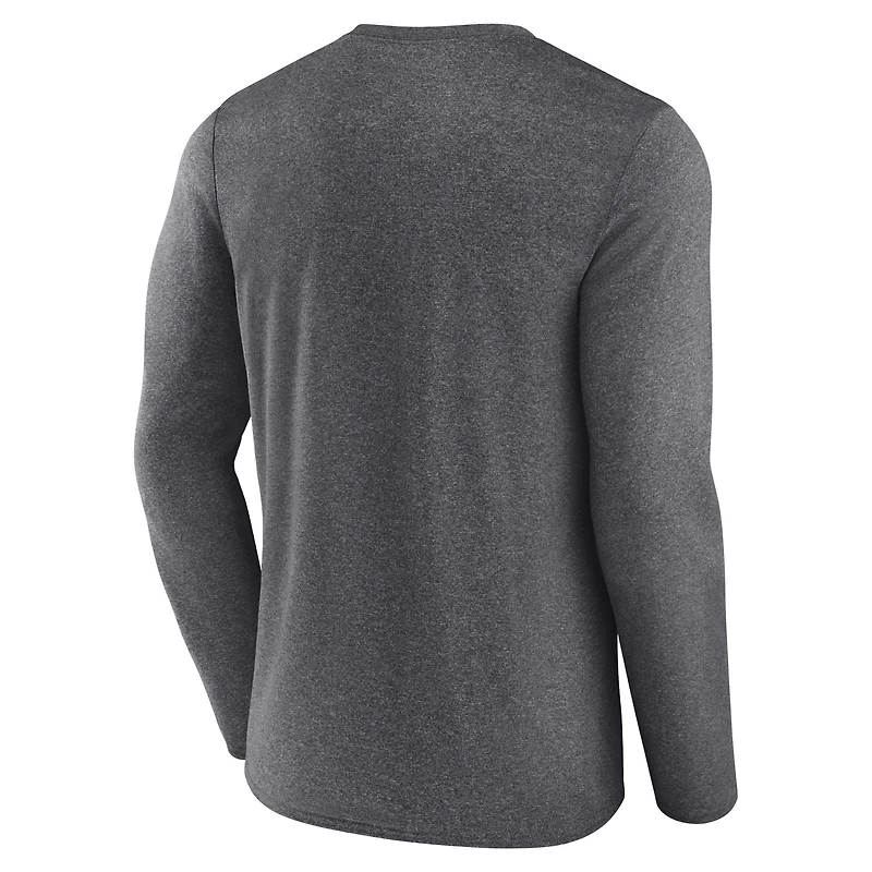 T-shirt de jeu à trois points Fanatics Heather Charcoal Brooklyn Nets pour hommes