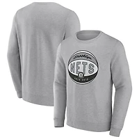Sweat-shirt à capuche Fanatics pour hommes, gris chiné, Brooklyn Nets, True Classics Vint