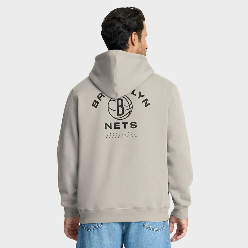 Men's Fanatics Off White Brooklyn Nets Crossover Collection Blocked Shot Premium Pullover Hoodie