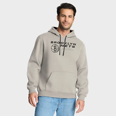 Men's Fanatics Off White Brooklyn Nets Crossover Collection Blocked Shot Premium Pullover Hoodie