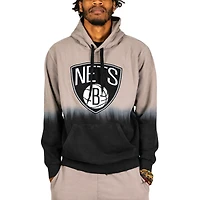 Brooklyn Nets FISLL Tan pour homme noir Dip-Dye - Chandail à capuchon