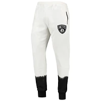 Pantalon de jogging FISSL Oatmeal Brooklyn Nets Double Dribble Tie-Dye Fleece pour homme