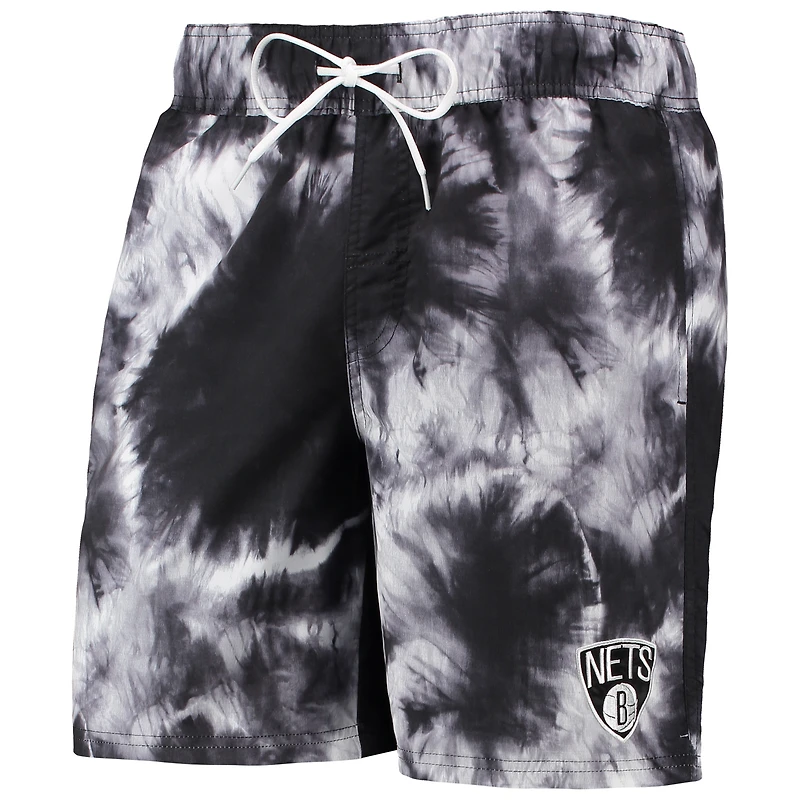 Men's G-III Sports by Carl Banks Black Brooklyn Nets Splash Volley Swim Shorts