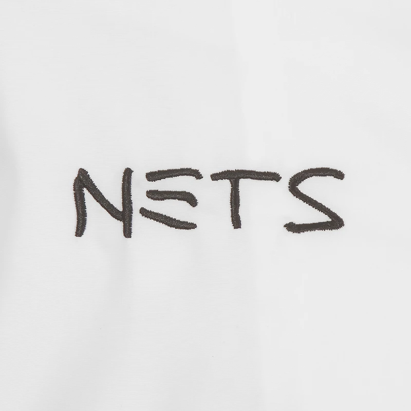 Men's JH Design White Brooklyn Nets 2022/23 City Edition Full-Zip Nylon Bomber Jacket