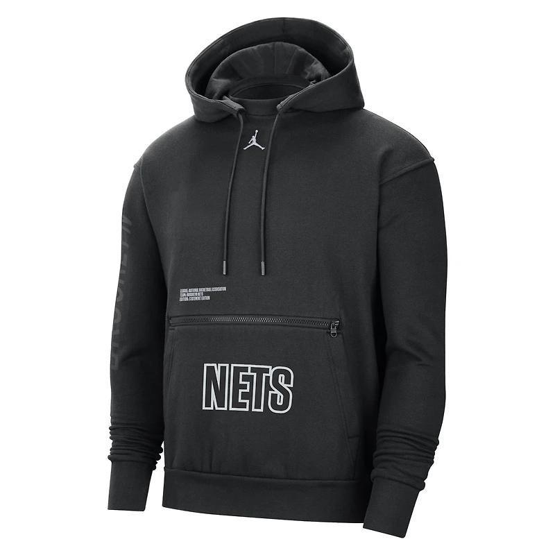 Sweat à capuche Jordan Brand Brooklyn Nets Courtside Statement Edition pour homme noir