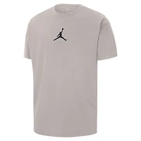 T-shirt Jordan Brand Stone Brooklyn Nets Statement Edition pour homme avec logo épais Jumpman Flight