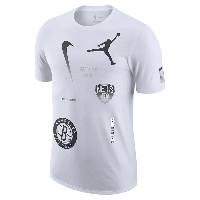 T-shirt Jordan Brand Brooklyn Nets Courtside Statement Edition Max90 pour homme, blanc