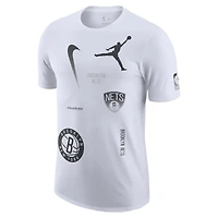 T-shirt Jordan Brand Brooklyn Nets Courtside Statement Edition Max90 pour homme, blanc