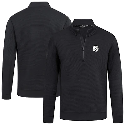 Men's Levelwear  Black Brooklyn Nets Accolade Cushion Quarter-Zip Pullover