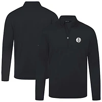 Men's Levelwear Black Brooklyn Nets Heron Quarter-Zip Top