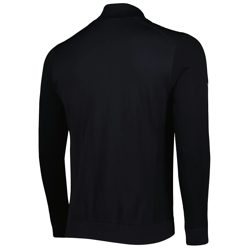 Men's Levelwear Black Brooklyn Nets Nano Engineered Knit Fabric Quarter-Zip Jacket
