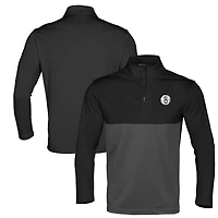 Men's Levelwear Black Brooklyn Nets Pursue Quarter-Zip Top