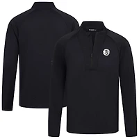 Men's Levelwear Black Brooklyn Nets Volley Quarter-Zip Top