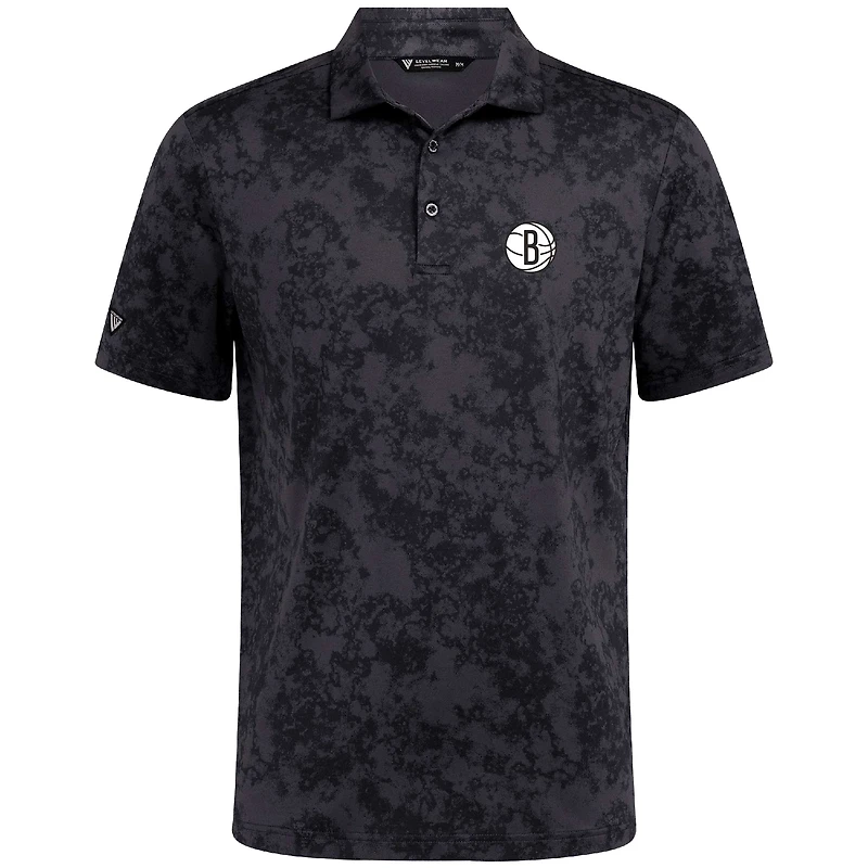 Polo noir Whisper des Brooklyn Nets pour homme Levelwear