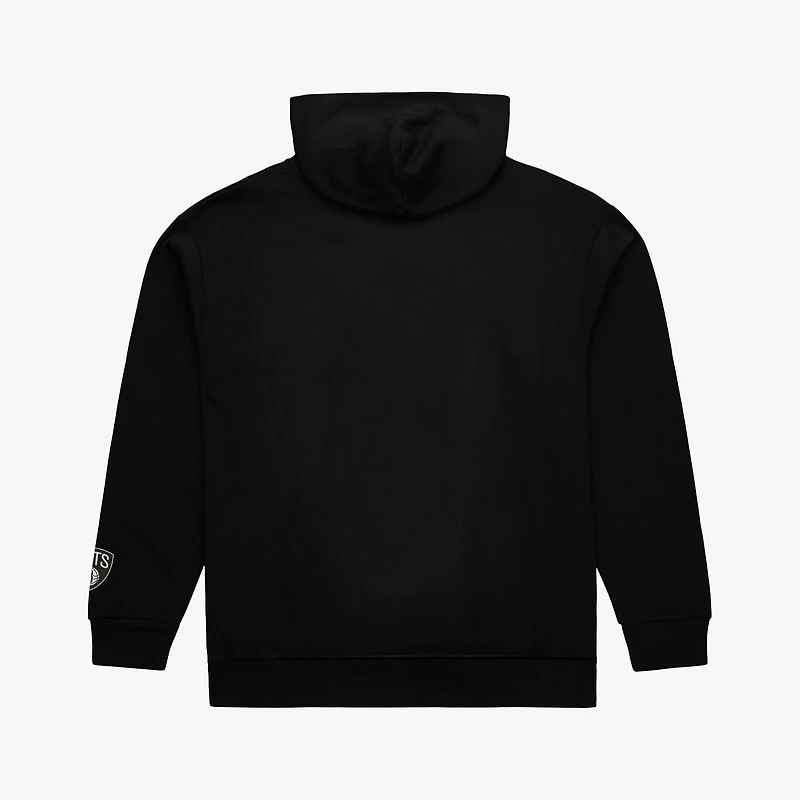 Sweat à capuche basique en polaire noire Mitchell & Ness Brooklyn Nets pour homme