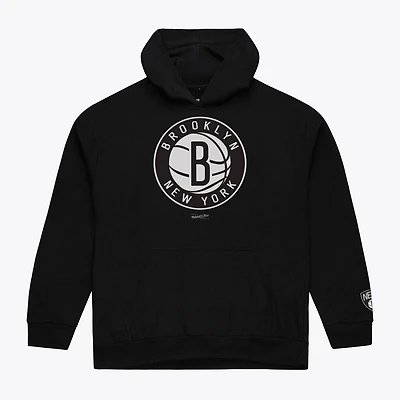 Sweat à capuche basique en polaire noire Mitchell & Ness Brooklyn Nets pour homme