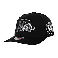 Mitchell & Ness pour homme Noir Brooklyn Nets MVP Team Script 2.0 Stretch-Snapback Hat