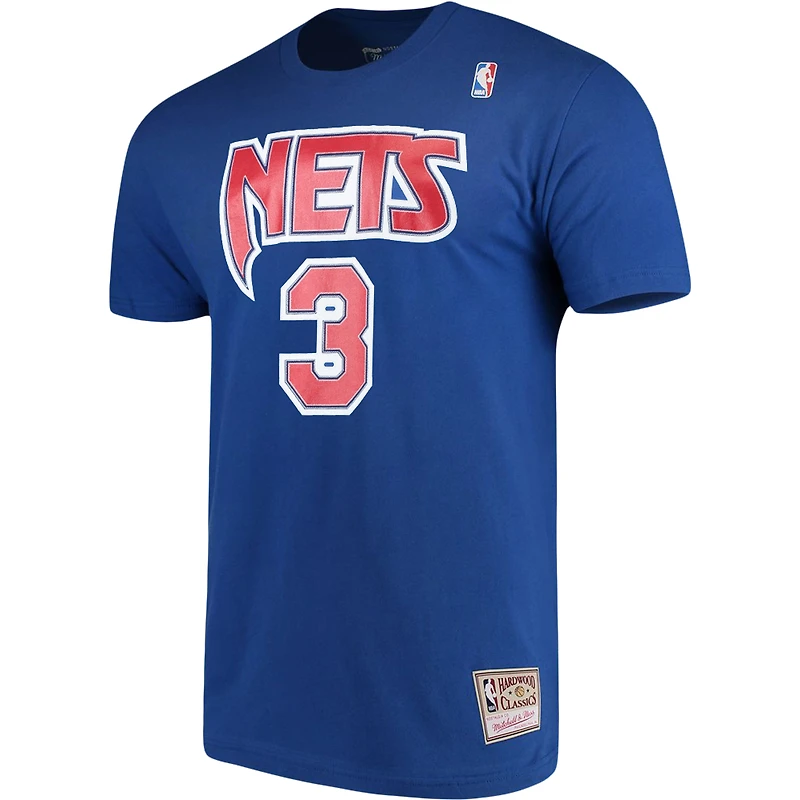 Mitchell & Ness Drazen Petrovic Royal Brooklyn Nets Hardwood Classics T-shirt avec nom et numéro de joueur pour hommes