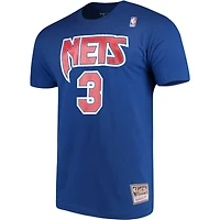 Mitchell & Ness Drazen Petrovic Royal Brooklyn Nets Hardwood Classics T-shirt avec nom et numéro de joueur pour hommes