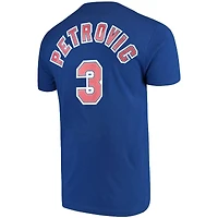 Men's Mitchell & Ness Drazen Petrovic Royal Brooklyn Nets Hardwood Classics Name Number Player T-Shirt