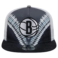 Casquette de golf à visière snapback noire/grise New Era pour homme, Brooklyn Nets