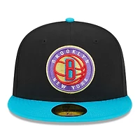 Casquette ajustée 59FIFTY Brooklyn Nets Arcade Scheme New Era pour hommes, noir/bleu sarcelle