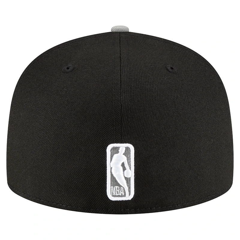 Men's New Era Black/White Brooklyn Nets 2-Tone 59FIFTY Fitted Hat