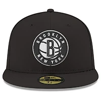 Men's New Era Black/White Brooklyn Nets 59FIFTY Fitted Hat