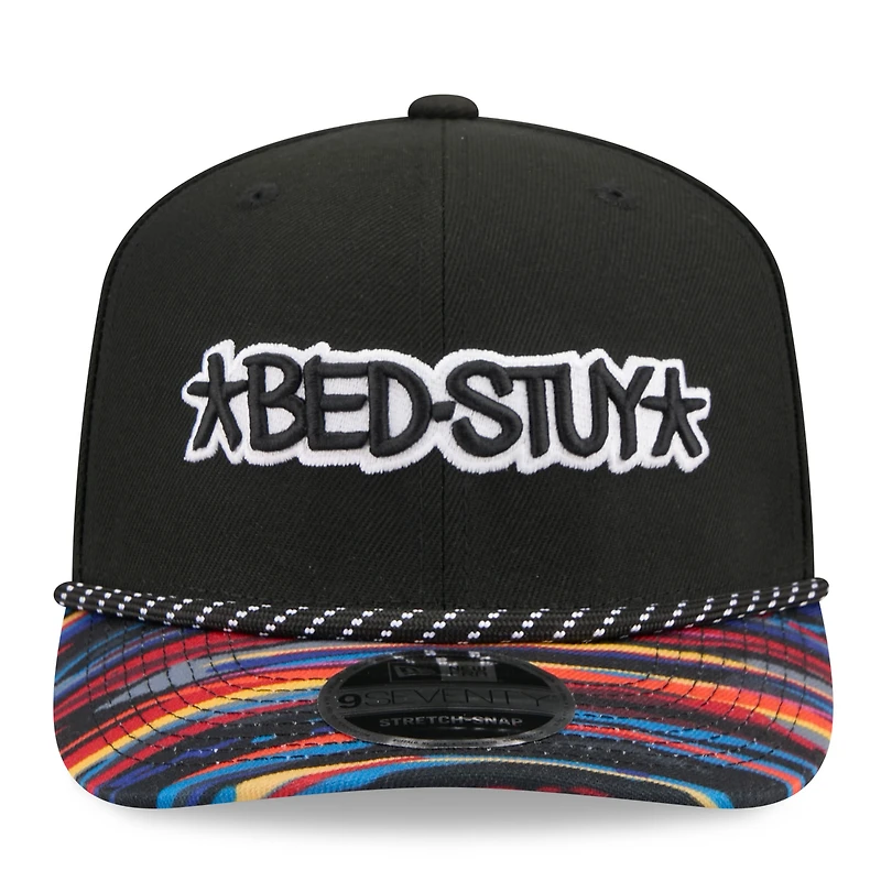 Casquette ajustable New Era Brooklyn Nets City Edition 2025/26 pour homme, noire, modèle 9SEVENTY