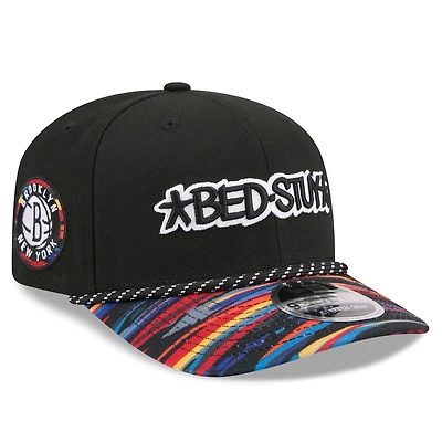 Men's New Era Black Brooklyn Nets 2025/26 City Edition 9SEVENTY Adjustable Hat