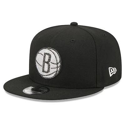 Men's New Era Black Brooklyn Nets 2026 NBA Draft Crystal 9FIFTY Snapback Hat