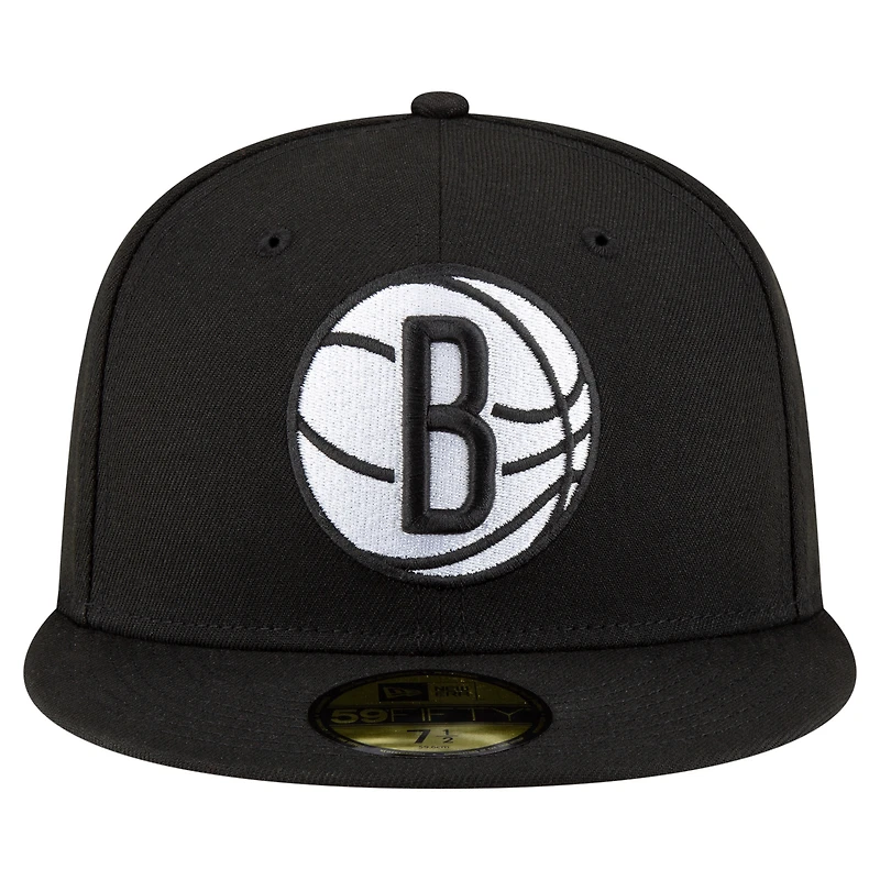 Men's New Era Black Brooklyn Nets 59FIFTY Fitted Hat