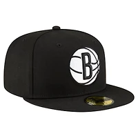 Men's New Era Black Brooklyn Nets 59FIFTY Fitted Hat
