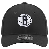 Casquette ajustable New Era 9FORTY Stock M-Crown noire des Brooklyn Nets pour homme
