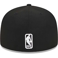 Men's New Era Black Brooklyn Nets Checkerboard UV 59FIFTY Fitted Hat