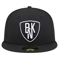 Men's New Era  Black Brooklyn Nets Deceptor 59FIFTY Fitted Hat