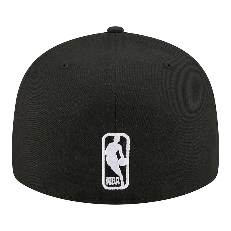 Men's New Era Black Brooklyn Nets Freedom Pre-Curved 59FIFTY Fitted Hat
