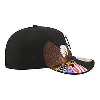 Men's New Era Black Brooklyn Nets Freedom Pre-Curved 59FIFTY Fitted Hat