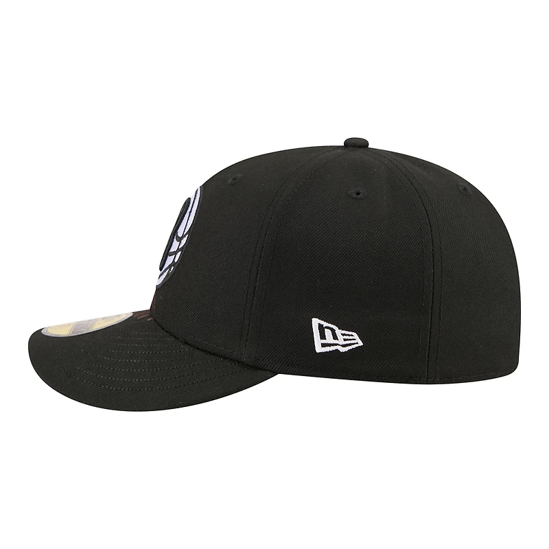 Men's New Era Black Brooklyn Nets Freedom Pre-Curved 59FIFTY Fitted Hat