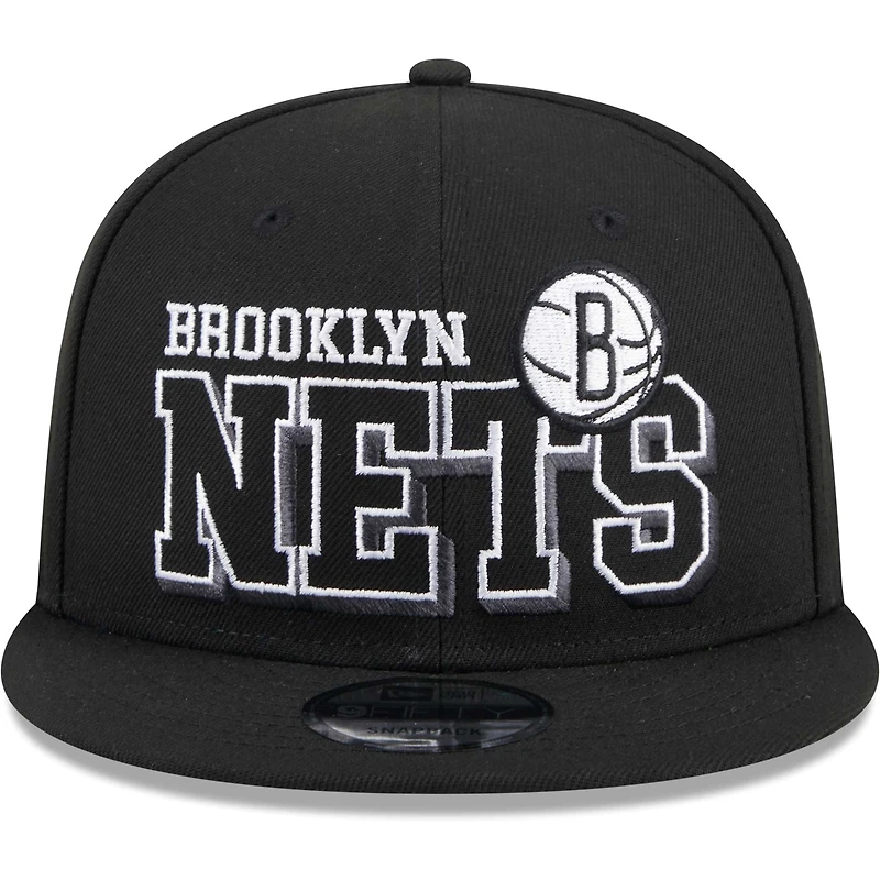 Men's New Era Black Brooklyn Nets Gameday 9FIFTY Snapback Hat