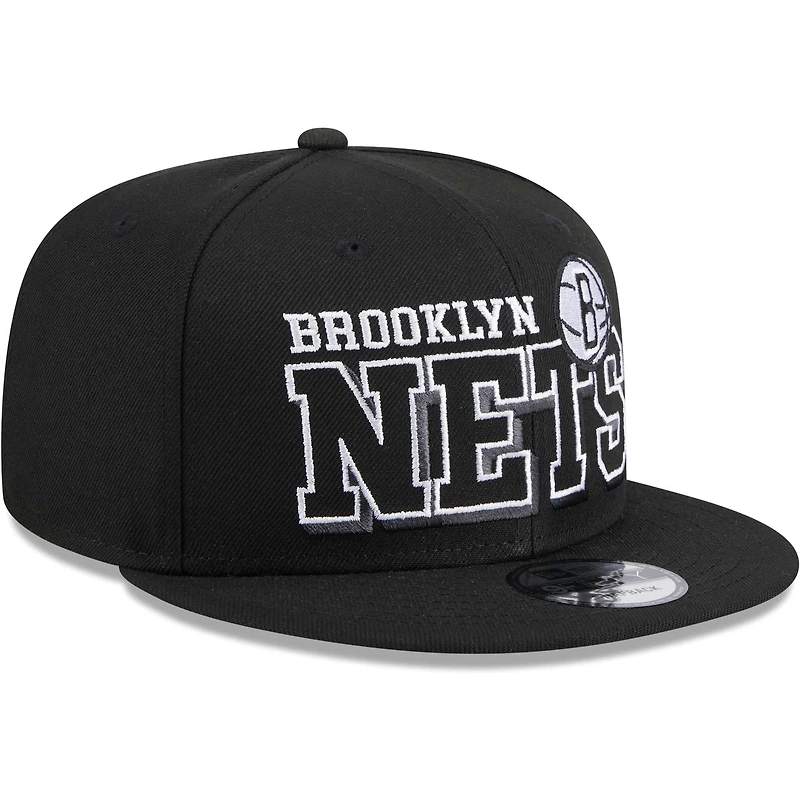 Men's New Era Black Brooklyn Nets Gameday 9FIFTY Snapback Hat