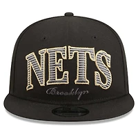 Casquette Snapback 9FIFTY Golden Tall Text New Era Brooklyn Nets pour homme noire