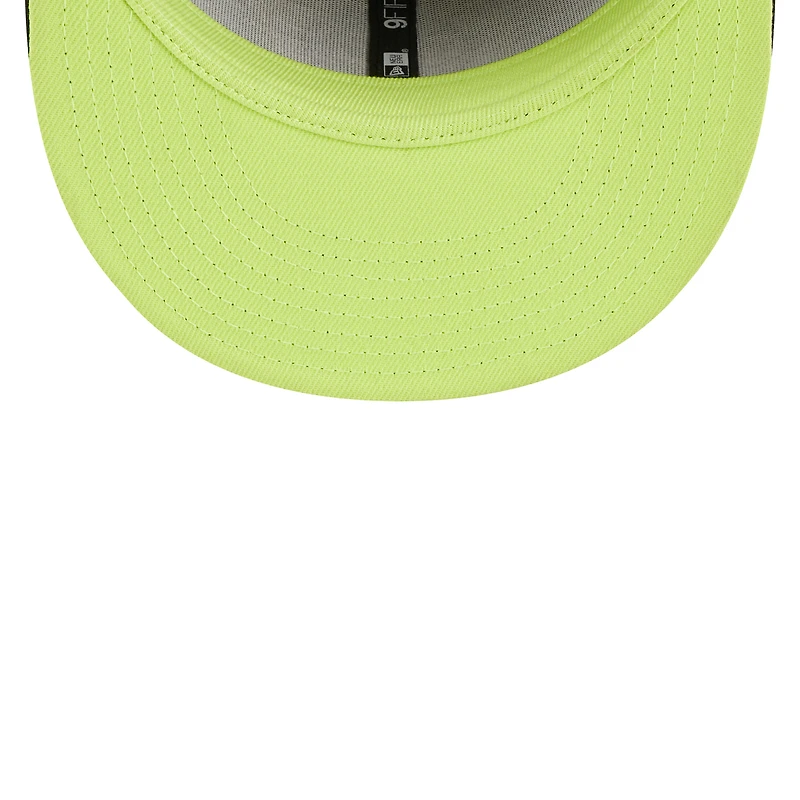 Men's New Era Black Brooklyn Nets Neon Pop 9FIFTY Snapback Hat