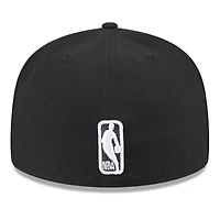 Casquette ajustée 59Fifty passepoilée et floquée noire Brooklyn Nets New Era pour hommes